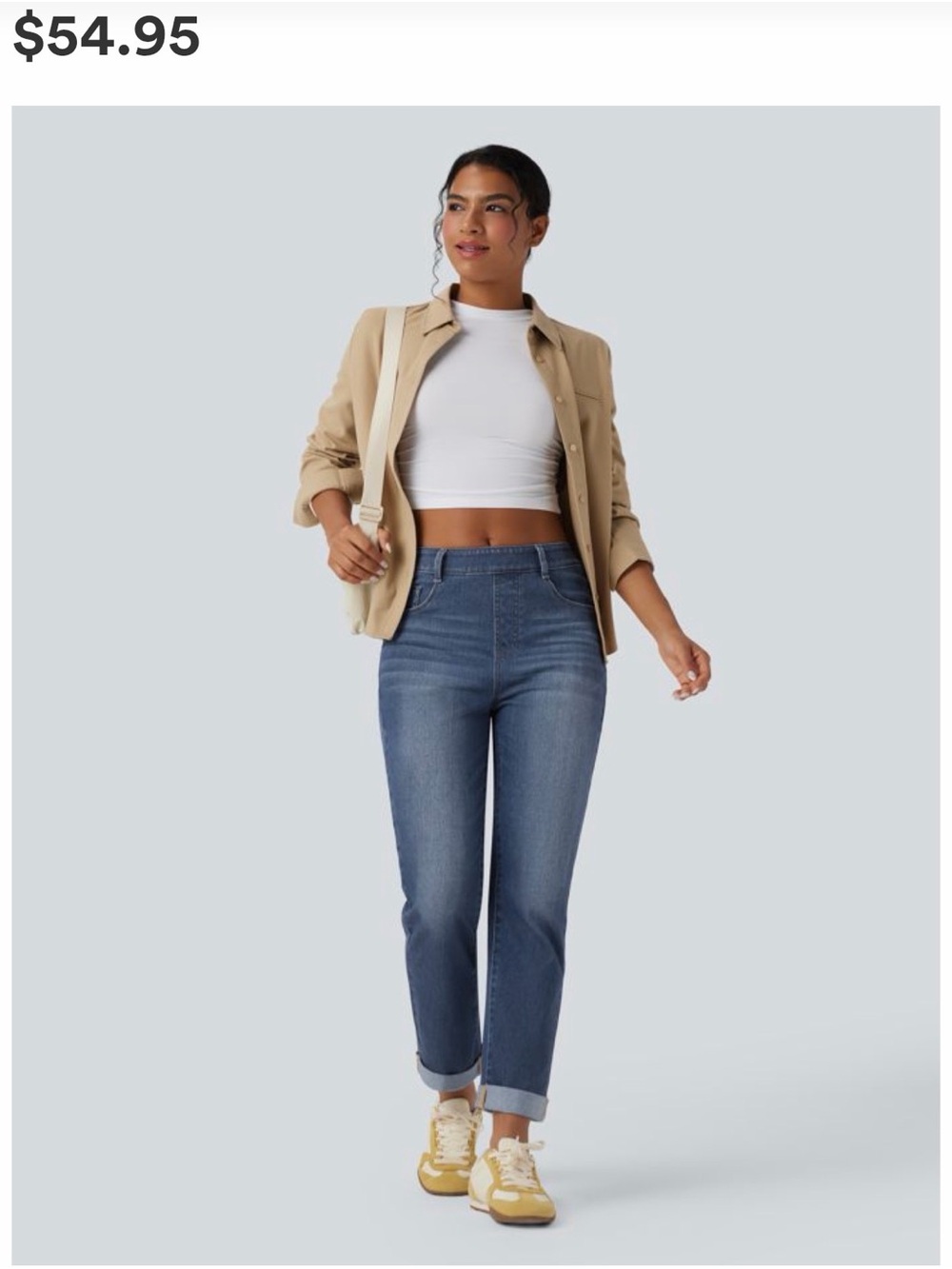 Halara Flex High Waisted Capris- Estate Blue Denim Size Large